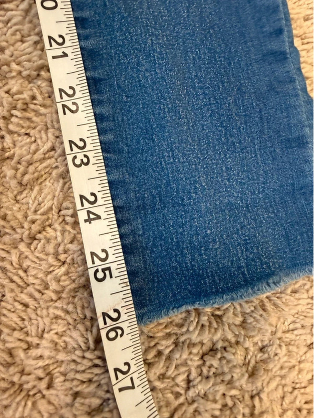 Free People Jeans Size 27 Blue Denim Raw Hem Slim Straight Cropped - Picture 4 of 4